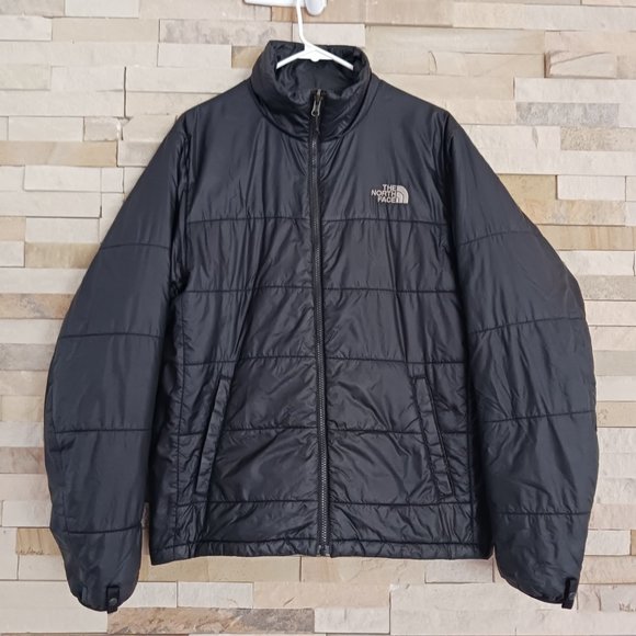North Face Mens Small Black Winter Puffer Jacket Zip Up Coat TNF Bubble Puff S - Picture 1 of 4